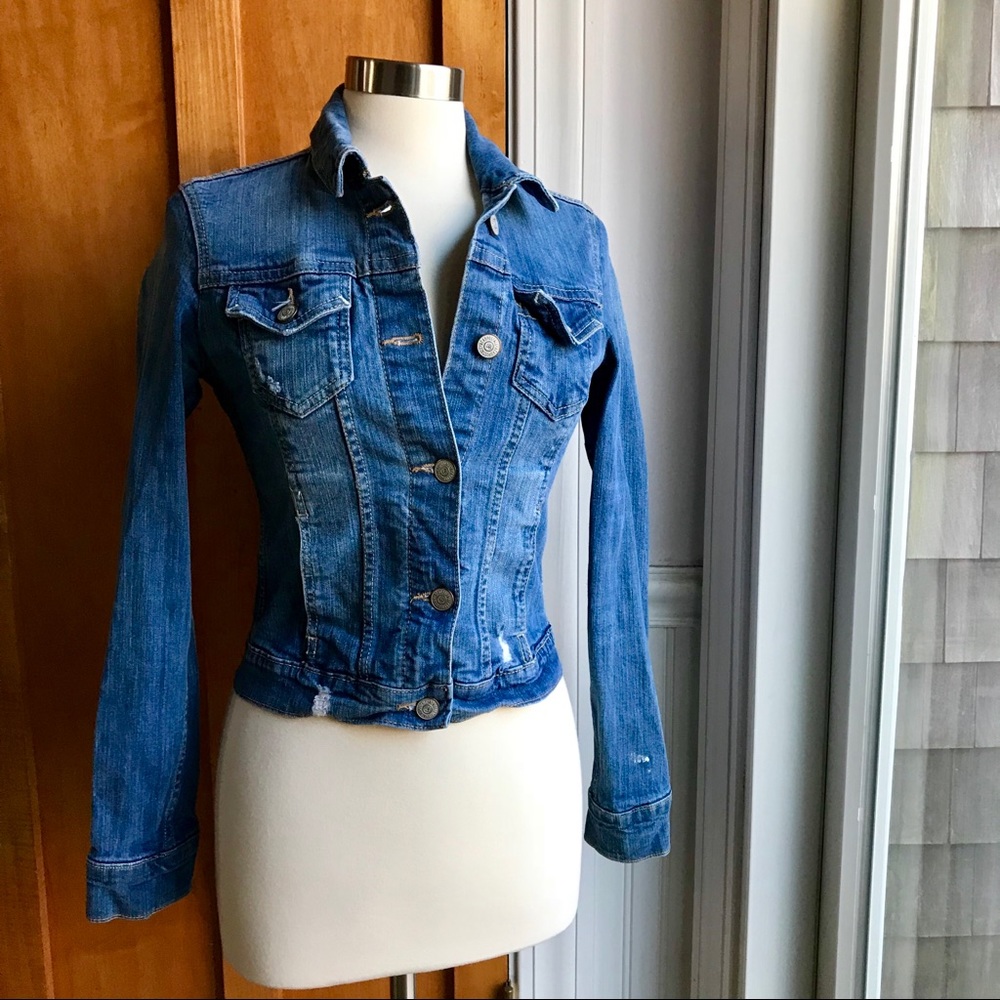 Aeropostale Distressed Cropped Jean Jacket *J10 - Picture 2 of 8